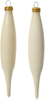 Decoris glazen kerstbal 3cm wolwit 6 stuks - afbeelding 2