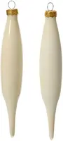 Decoris glazen kerstbal 3cm wolwit 6 stuks - afbeelding 2