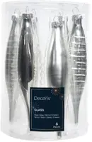 Decoris glazen kerstbal 3cm zilver 6 stuks - afbeelding 1