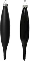 Decoris glazen kerstbal 3cm zwart 6 stuks - afbeelding 2