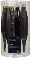 Decoris glazen kerstbal 3cm zwarte truffel 6 stuks - afbeelding 1