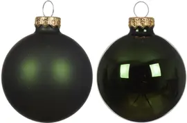 Decoris glazen kerstbal 6cm dennengroen 10 stuks - afbeelding 2