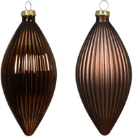 Decoris glazen kerstbal 6cm espresso 3 stuks - afbeelding 2