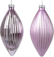 Decoris glazen kerstbal 6cm fris lila 3 stuks - afbeelding 2