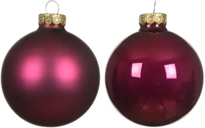 Decoris glazen kerstbal 6cm granaatappel 10 stuks - afbeelding 2