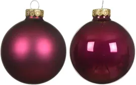 Decoris glazen kerstbal 6cm granaatappel 10 stuks - afbeelding 2