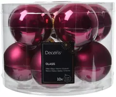 Decoris glazen kerstbal 6cm granaatappel 10 stuks - afbeelding 1