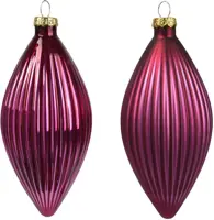 Decoris glazen kerstbal 6cm granaatappel 3 stuks - afbeelding 2