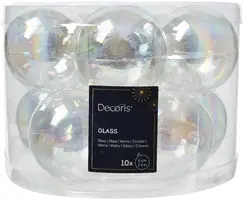 Decoris glazen kerstbal 6cm iris 10 stuks - afbeelding 1