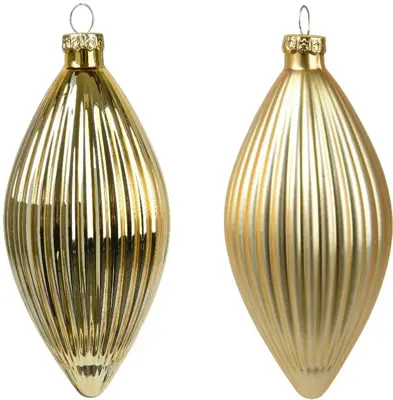 Decoris glazen kerstbal 6cm licht goud 3 stuks - afbeelding 2
