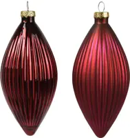 Decoris glazen kerstbal 6cm ossenbloed 3 stuks - afbeelding 2