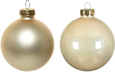 Decoris glazen kerstbal 6cm parel 10 stuks - afbeelding 2