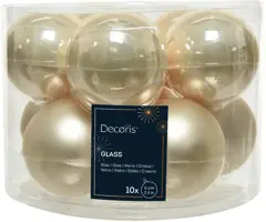 Decoris glazen kerstbal 6cm parel 10 stuks