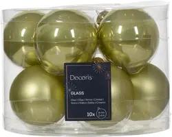 Decoris glazen kerstbal 6cm pistache 10 stuks kopen?