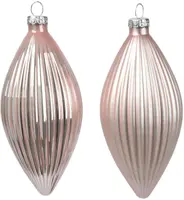 Decoris glazen kerstbal 6cm poederroze 3 stuks - afbeelding 2