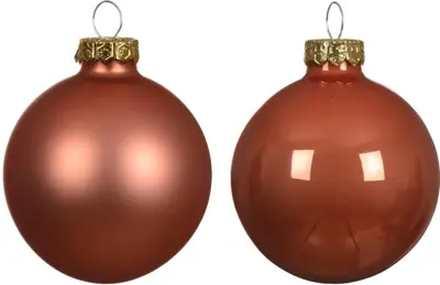 Decoris glazen kerstbal 6cm pompoen 10 stuks - afbeelding 2
