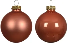 Decoris glazen kerstbal 6cm pompoen 10 stuks - afbeelding 2