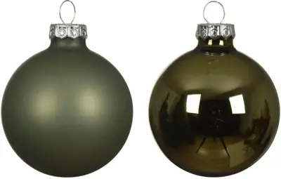 Decoris glazen kerstbal 6cm rosemarijn 10 stuks - afbeelding 2