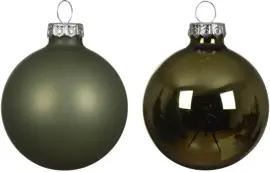 Decoris glazen kerstbal 6cm rosemarijn 10 stuks - afbeelding 2