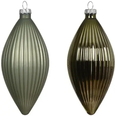 Decoris glazen kerstbal 6cm rosemarijn 3 stuks - afbeelding 2