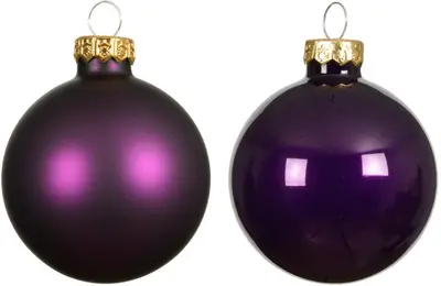 Decoris glazen kerstbal 6cm vijg 10 stuks - afbeelding 2