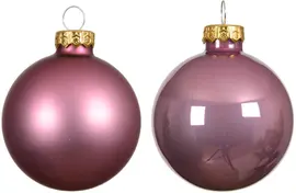 Decoris glazen kerstbal 6cm vintage roze 10 stuks - afbeelding 2