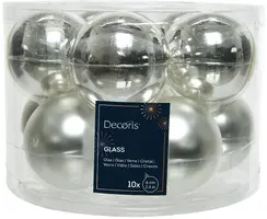Decoris glazen kerstbal 6cm zilver 10 stuks kopen?