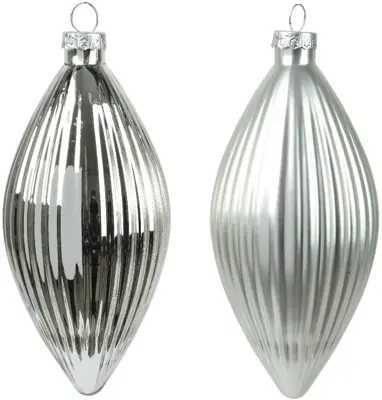 Decoris glazen kerstbal 6cm zilver 3 stuks - afbeelding 2