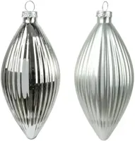 Decoris glazen kerstbal 6cm zilver 3 stuks - afbeelding 2