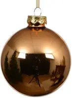 Decoris glazen kerstbal 8cm brandy