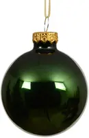Decoris glazen kerstbal 8cm dennengroen