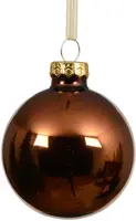 Decoris glazen kerstbal 8cm espresso