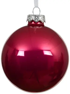 Decoris glazen kerstbal 8cm festive roze