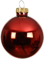 Decoris glazen kerstbal 8cm kerstrood