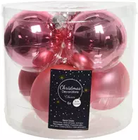 Decoris glazen kerstbal 8cm lippenstift roze 6 stuks kopen?