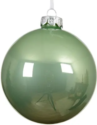 Decoris glazen kerstbal 8cm matcha groen