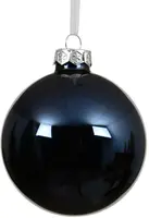 Decoris glazen kerstbal 8cm nachtblauw
