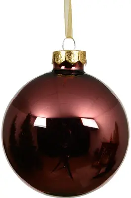 Decoris glazen kerstbal 8cm ossenbloed