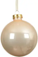 Decoris glazen kerstbal 8cm parel