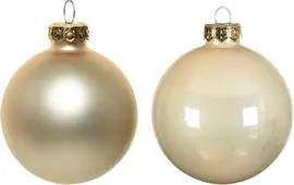 Decoris glazen kerstbal 8cm parel 6 stuks - afbeelding 2