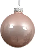 Decoris glazen kerstbal 8cm poederroze