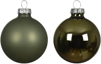 Decoris glazen kerstbal 8cm rosemarijn 6 stuks - afbeelding 2