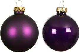 Decoris glazen kerstbal 8cm vijg 6 stuks - afbeelding 2
