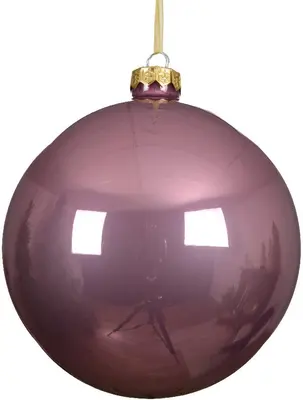 Decoris glazen kerstbal 8cm vintage roze