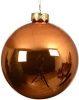 Decoris glazen kerstbal 8cm warm oranje