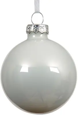 Decoris glazen kerstbal 8cm winterwit