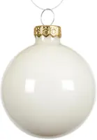 Decoris glazen kerstbal 8cm wolwit