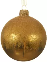 Decoris glazen kerstbal ballotine 8cm licht goud kopen?