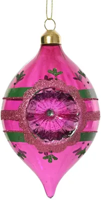 Decoris glazen kerstbal deco 6cm festive roze