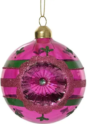 Decoris glazen kerstbal deco 8cm festive roze